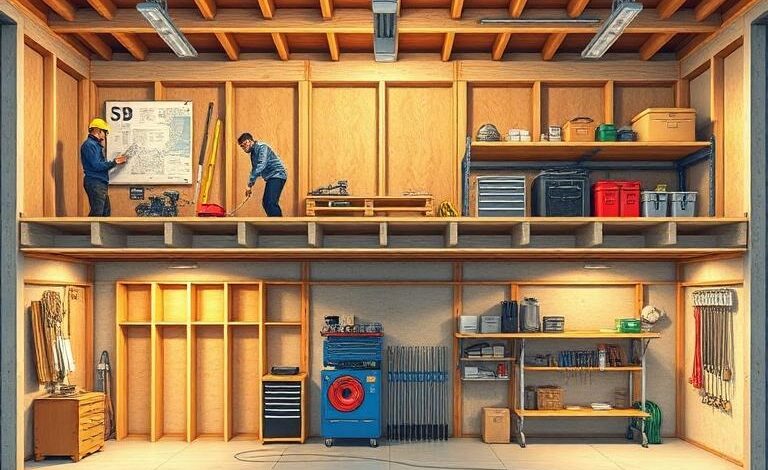 Garage with Shelves